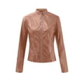 thumbnail image 3 of Yokua Womens Faux Leather Jackets Cropped PU Motorcycle Jacket Slim Stand Collar Biker Bomber Coats Fall Outfits Y2k Tops, 3 of 9
