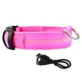 thumbnail image 2 of Flmtop Pet Dog Puppy Anti-lost USB Rechargeable Flashing LED Light Collar Necklace Pink, 2 of 9