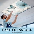 thumbnail image 5 of 3 Pack Watercolor Blue Flowers Fluorescent Light Covers for Ceiling Lights Vintage Background Pastoral Style Magnetic Ceiling Light Covers Overhead Light Filters for Office Classroom Home, 5 of 9