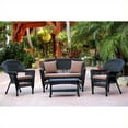 thumbnail image 1 of Jeco 4pc Wicker Conversation Set in Black, 1 of 1