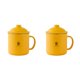 thumbnail image 3 of Billuyoard Taza de acero inoxidable de repuesto, 300ml, estilo Simple, a prueba de golpes, de doble capa, para el hogar, oficina, dormitorio, taza Amarillo 2piezas, 3 of 6