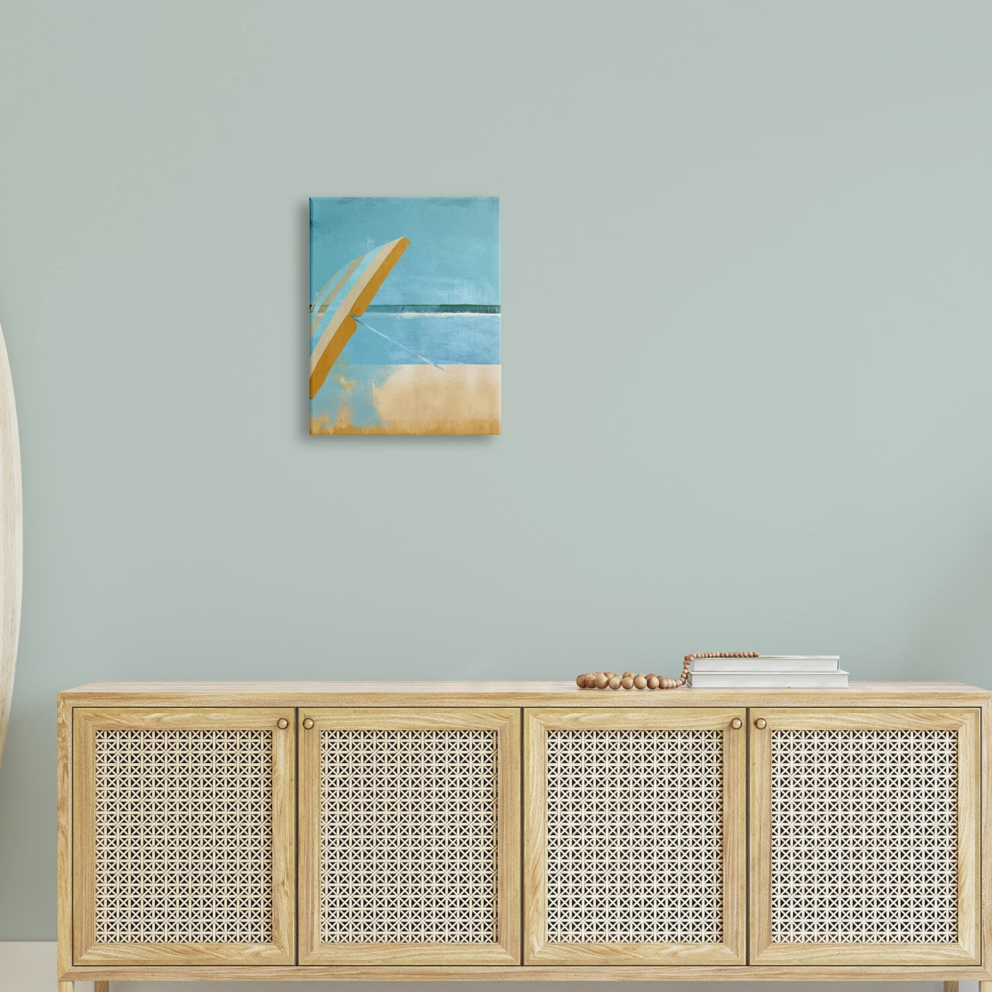 Stupell Industries Sunny Beach Umbrella Sea Horizon Minimalist Painting,16 x 20, Design by Porter Hastings