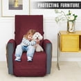 thumbnail image 5 of 30inch Recliner Slipcovers Waterproof Sofa Cover Recliner Chair Cover Quilting Craft Anti-slip Suitable For Pets Indoor Bedroom Office Living Room Home Décor,Burgundy, 5 of 6