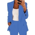 thumbnail image 5 of Autumn Business Casual Two Piece Suit For Women Polyester Jackets With Wide Leg Pants Wrinkled Resistant Wear Set, 5 of 9