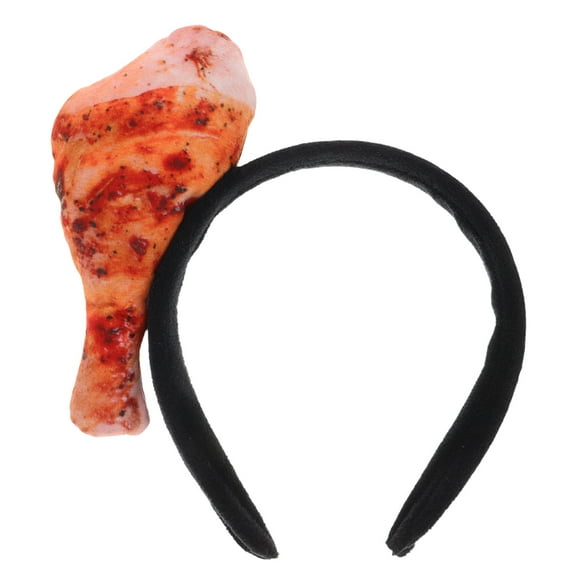 Shisuyan Funny Turkey Leg Headband For Thanksgiving Party Realistic Fried Chicken Leg Hair Accessory Photo Props Funny Fake Food Hairband For Daily Wearing