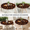 thumbnail image 7 of Halloween Spooky Icons on Dark Pattern Round Fitted Tablecloth with Elastic Edge,Dining Table Cover Waterproof,Outdoor Round Tablecloth for Camping,Dining,Indoor and Outdoor, 7 of 7