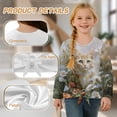 thumbnail image 6 of Xixirimido Cat Butterfly Daisy Floral Pattern Girls Casual Tunic Tops Tie-hem Long Sleeve Loose Soft Blouse T-Shirt Cute Graphic Girls Shirts, Size 5-6, 6 of 7