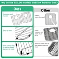 thumbnail image 2 of EcoNesxp 2-Pack Stainless Steel Kitchen Sink Grates with Rear Drain 11-Inch Sink Protector, 2 of 5