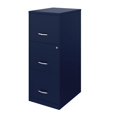 thumbnail image 3 of Scranton & Co 3-Drawer Modern Metal Vertical File Cabinet with Lock in Navy, 3 of 4