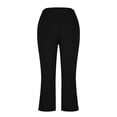 thumbnail image 4 of Capri Leggings for Women Casual Stretchy High Waisted Yoga Pants Tummy Control Comfy Workout Compression Tights Black L, 4 of 7