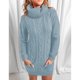 thumbnail image 1 of Vestido casual de punto con cuello alto, manga larga y bolsillo, vestido tipo suéter suelto para mujer, 1 of 6