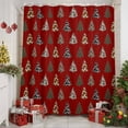 thumbnail image 2 of Shower Curtain 54"W x 78"L Western Christmas Leopard Xmas Tree Red Fabric Shower Curtains Set with Hooks Water Repellent Bathroom Curtains Machine Washable Bathroom Accessories, 2 of 9