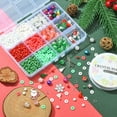 thumbnail image 5 of DIY Christmas Bracelet Making Kit Including Glass Round & Polymer Clay Disc Beads Wreath & Sock Alloy Enamel & Aluminum Bell & Polycotton Tassel Pendant Mixed Color 1053Pcs/box, 5 of 6