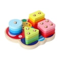 thumbnail image 1 of Juguete de apilamiento con forma de madera a juego, clasificación de madera, bloque apilador geométrico para niños a partir de 18 meses, 1 of 9