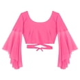 thumbnail image 6 of GJSYRH Womens 3/4 Sleeve Shrug Sheer Mesh Cardigans Tie Front Cropped Lightweight Bolero Shawl Top for Casual Going Out Hot Pink One Size, 6 of 6