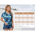 thumbnail image 2 of ZXSXSY Womens Hawaiian Shirt Floral Print V Neck Short Sleeve Tops, 2 of 8