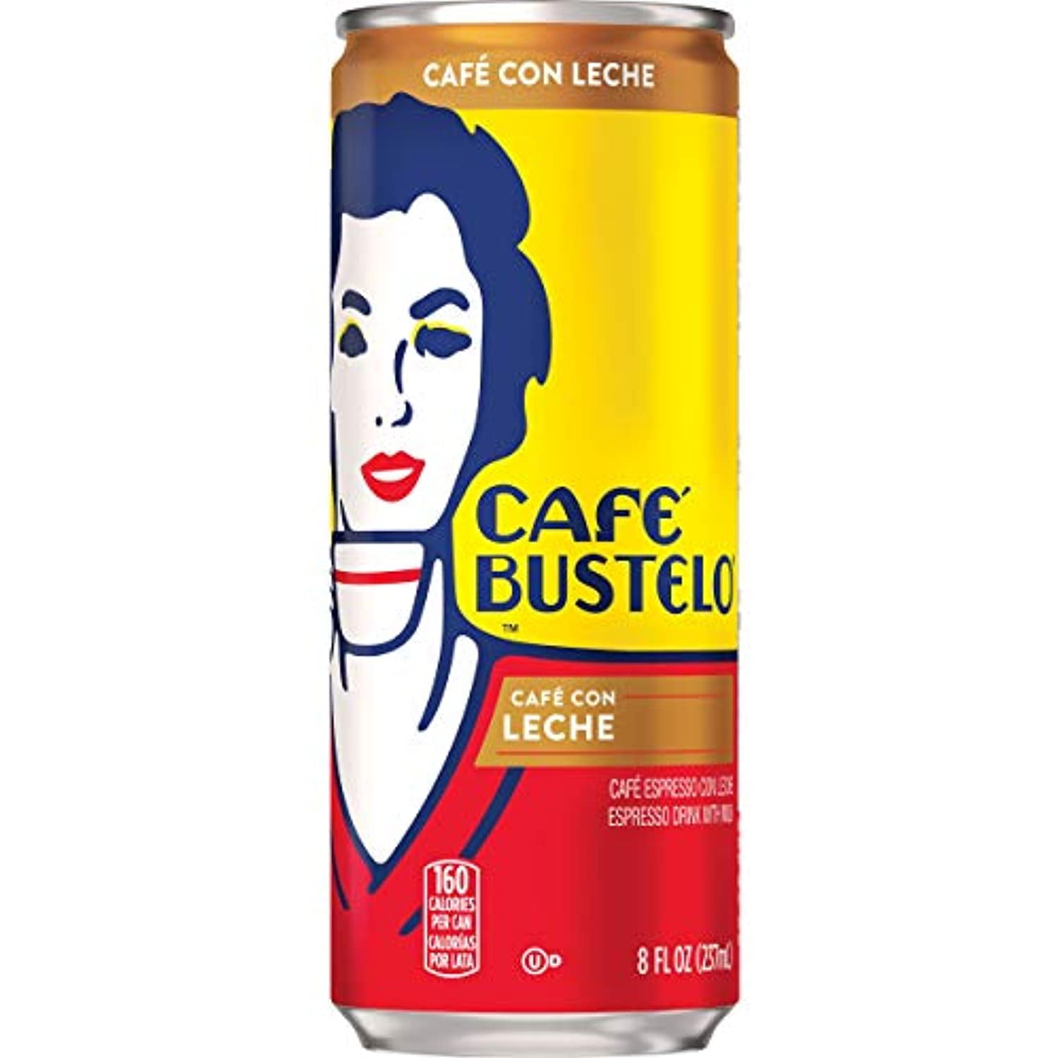 Café Bustelo Café Con Leche Espresso Beverage, 8 Fluid Ounces, Ready To