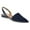 Dark Blue, variant on YDN Women Pointed Toe Slingback D'orsay Pumps Elastic Backstrap Low Block Heels Elegtant Prom Date Work Sandals Size 7 Snake Print