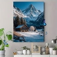 thumbnail image 4 of Austrian Alps Winter Log Cabin Canvas Print, Snow Wonderland Seasonal Home Wall Decor Art, 4 of 8