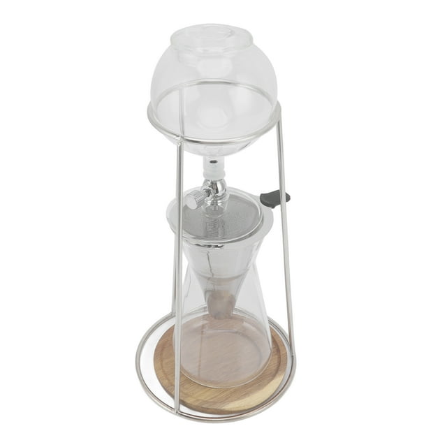 Iced Drip Coffee Maker, Elegant Design Stainless Steel Drip Tower Coffee Maker 600ml Transparent for Cafe