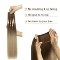 thumbnail image 4 of MY-LADY Invisible Wire Hair Extensions Adjustable Size Synthetic Hair Hairpieces for Women Long Straight Heat Resistant Fiber No Clip 20inch Light brown/sandy blonde, 4 of 8