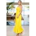 thumbnail image 4 of HAPPY BAY Women's Beach Summer Solid Smocked Top Maxi Evening Slit Dress Casual Strapless Tube Dresses for Women One Size Yellow, Solid, 4 of 4
