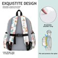 thumbnail image 5 of Dinosaur and Floral White Pattern Backpack for School, Cute School Bag with Adjustable Shoulder Straps and Padded Back, 13.4"x11"x4.7", 5 of 5