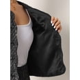 thumbnail image 5 of INSPIRE CHIC Tweed Blazer Set for Women's Elegant Work 2 Piece Blazer Skirt Suits M Black, 5 of 6