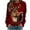 Wine, variant on Women's Vintage Christmas Animal Graphic Round Neck Sweatshirt, Ugly Sweater Long Sleeve Casual Pullover Top, Holiday Party Fashion Blouse,Black,L
