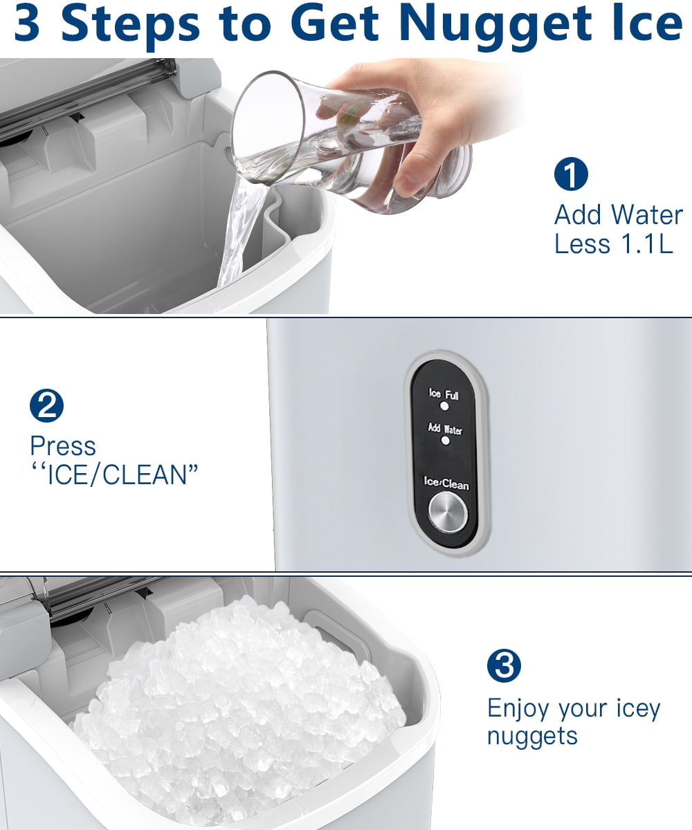 Moifoi Countertop Nugget Ice Maker, Gray