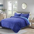 thumbnail image 1 of JML Velvet Quilt Set Twin Size 2 Pieces, Soft Velvet Diamond Pattern Bedspread Coverlet Quilted Bedding Set, with 1 Pillow Sham,Navy, 1 of 7