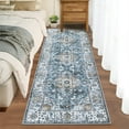 thumbnail image 1 of Garvee 2'x6' Vintage Distressed Runner Rugs Hallway Rug, Washable Retro Medallion Rug Non-Slip Stain Resistant Indoor Carpet for Bedroom Kitchen, Blue, 1 of 8