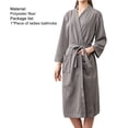 thumbnail image 4 of Dengjunhu Womens Lady Pajamas Robe Lightweight Robes Short Knit Bathrobe V Neck Soft Sleepwear Ladies Loungewear, 4 of 5