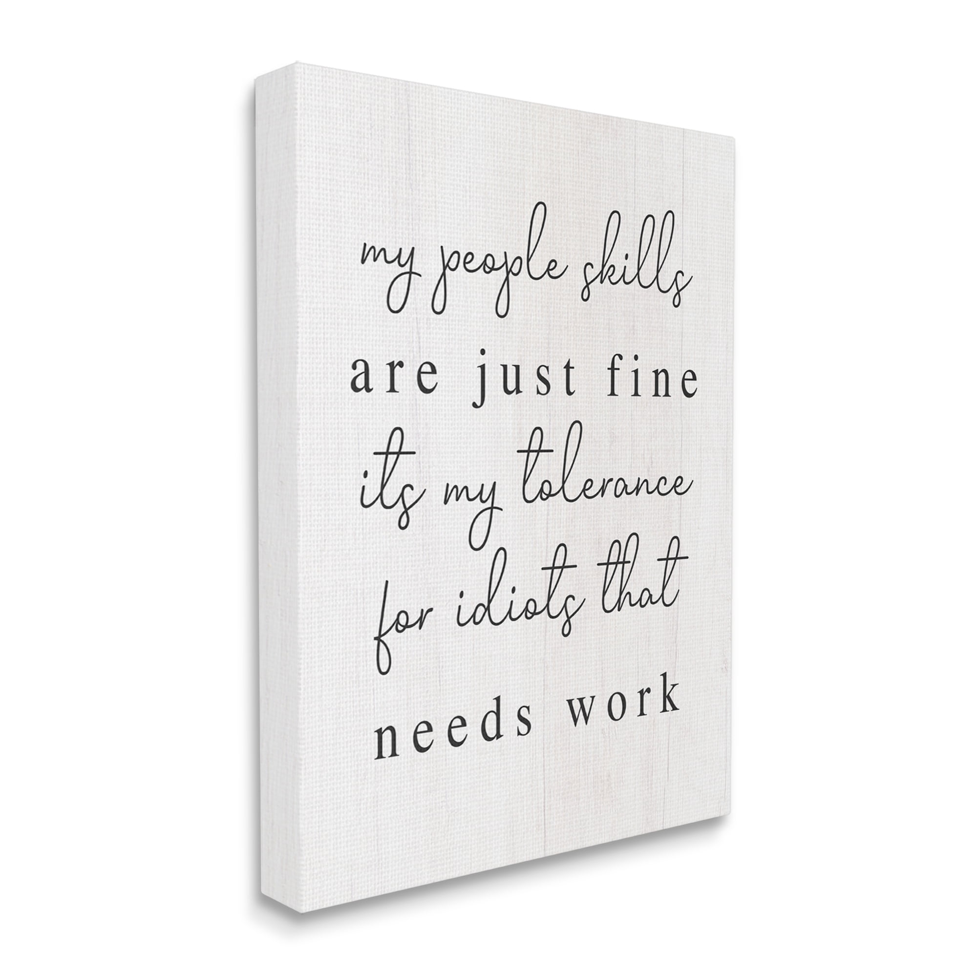 Stupell Industries Sassy People Skills Phrase Inspirational Painting Gallery Wrapped Canvas Art Print Wall Art, 24 x 30