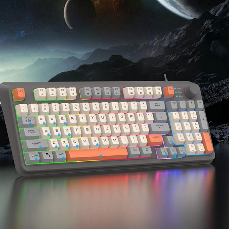 Mechanical Keyboard Hot Swappable Gaming Keyboards Corded Keyboard 94 Keys Keyboards for Computer Laptop