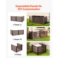 thumbnail image 3 of KFFKFF Wooden Privacy Fence, 48 x 37 inch Air Conditioner Cover, 3-Panel Outdoor Wooden Screen with Metal Stakes, Steel Frame, Ideal for Concealing Trash Cans, Suitable for Gardens and Pools, 3 of 9
