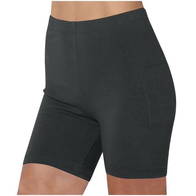 Womens High Waisted Biker Shorts 3" Workout Running Gym Yoga Shorts with Pockets
