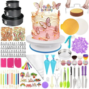 LotFancy 529 Pcs Cake Decorating Kit, Baking Supplies Set & Rotating Turntable, Pans, Piping Bag and Tips