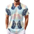 thumbnail image 1 of Summer Men's Popular T-shirt Printed V-neck Short Sleeved T-shirt 3XL, 1 of 5