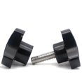 thumbnail image 3 of Pack Of 2 M6 X 30Mm Star Shaped Plastic Triangular Head Screws Black Male Thread, 3 of 4