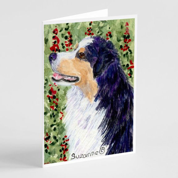 Caroline's Treasures Australian Shepherd Greeting Cards with Envelopes, 5" x 7" (8 Count)