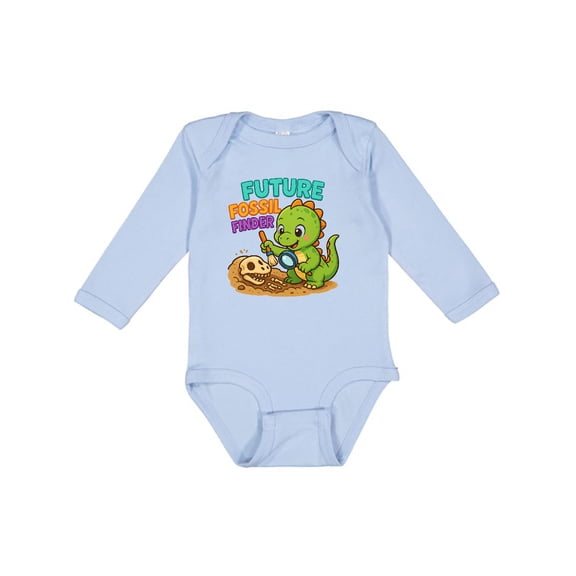 Inktastic Dinosaur Fossil Finder Kids Boys or Girls Long Sleeve Baby Bodysuit