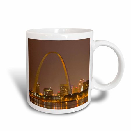 3dRose Gateway Arch, St Louis, Mississippi River, Missouri - US26 CHA0012 - Chuck Haney, Ceramic Mug, 15-ounce