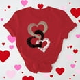 thumbnail image 2 of BLVB T-Shirts de la Saint-Valentin pour Femmes Cœur Mignon T-Shirts Graphiques Décontractés Col Rond Manches Courtes Hauts Cadeaux Tee pour Elle, 2 of 7