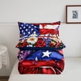 thumbnail image 4 of Independence Day Comforter Set King Size,American Flag Freedom Theme Red Blue Bedding Set 3 Pcs for Adults,Red Bowknot Romantic Daisy Roses Flowers Down Comforter,2 Pillowcases, 4 of 6
