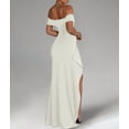 thumbnail image 4 of Off the Shoulder Wedding Guest Dress Bodycon High Split Formal Dress Cocktail Party Prom Long Dresses White S, 4 of 9