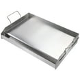thumbnail image 3 of KFFKFF 23.5"x16" Stainless Steel Flat Top Griddle BBQ Gas Grill 2 Burners Silver, 3 of 9