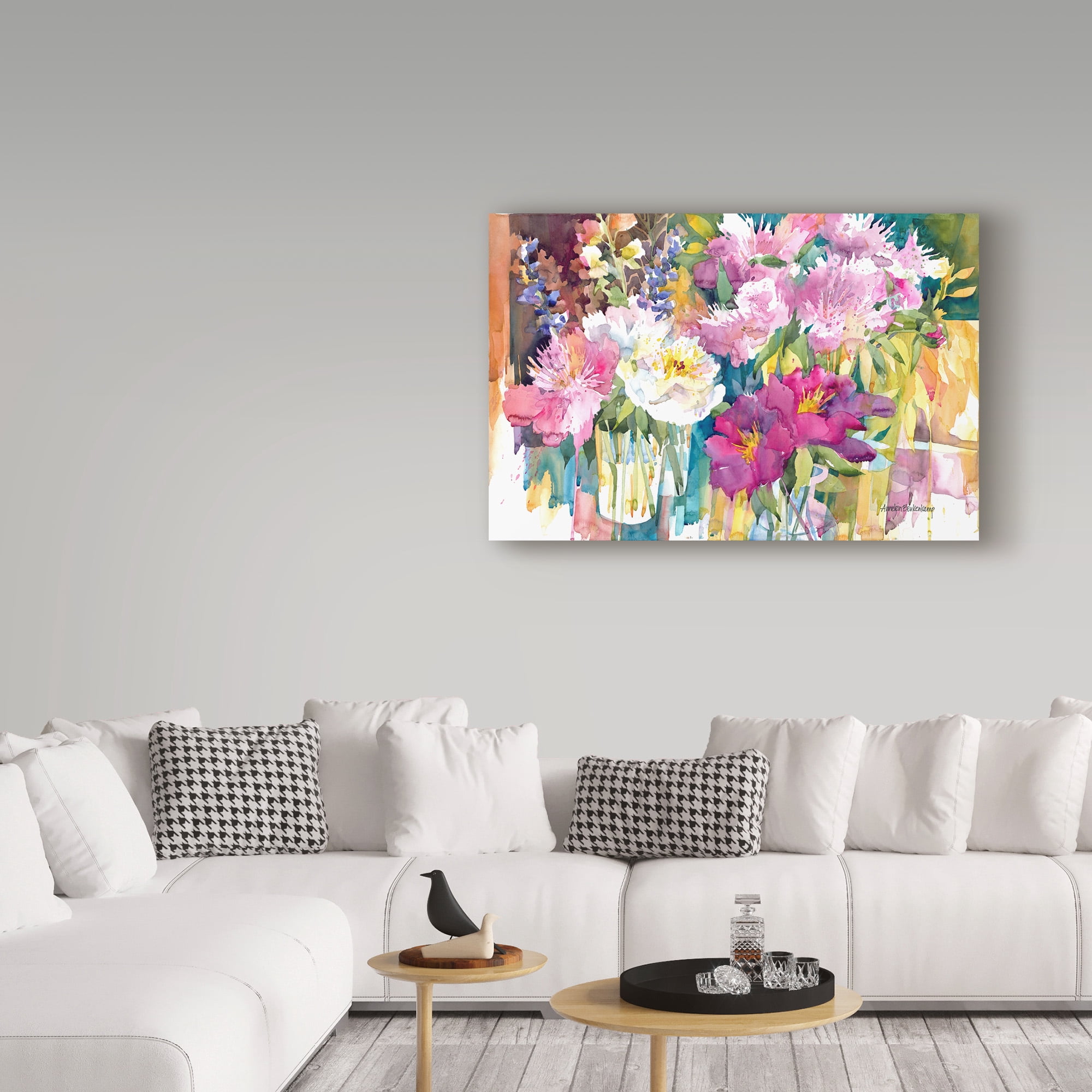 Trademark Fine Art 'Plethora Of Peonies' Canvas Art by Annelein Beukenkamp