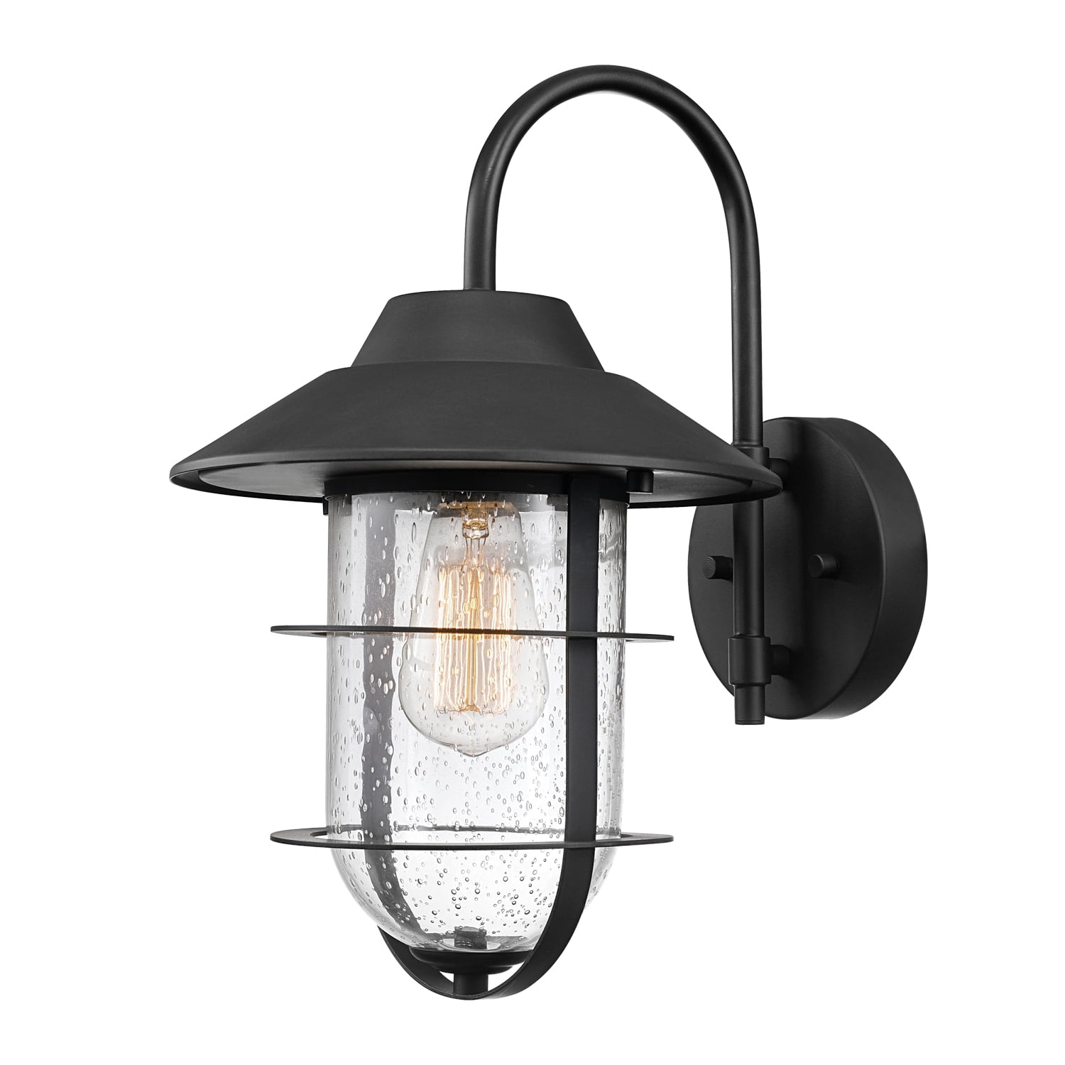 Globe Electric Bolton 1-Light Matte Black Outdoor Indoor Wall Sconce