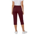 thumbnail image 6 of Lyrcatrment Yoga Capri Pants for Women Summer Stretchy High Waisted Pull on Cropped Work Pant with Pockets Side Slit Golf Workout Casual Business Capris, 6 of 8